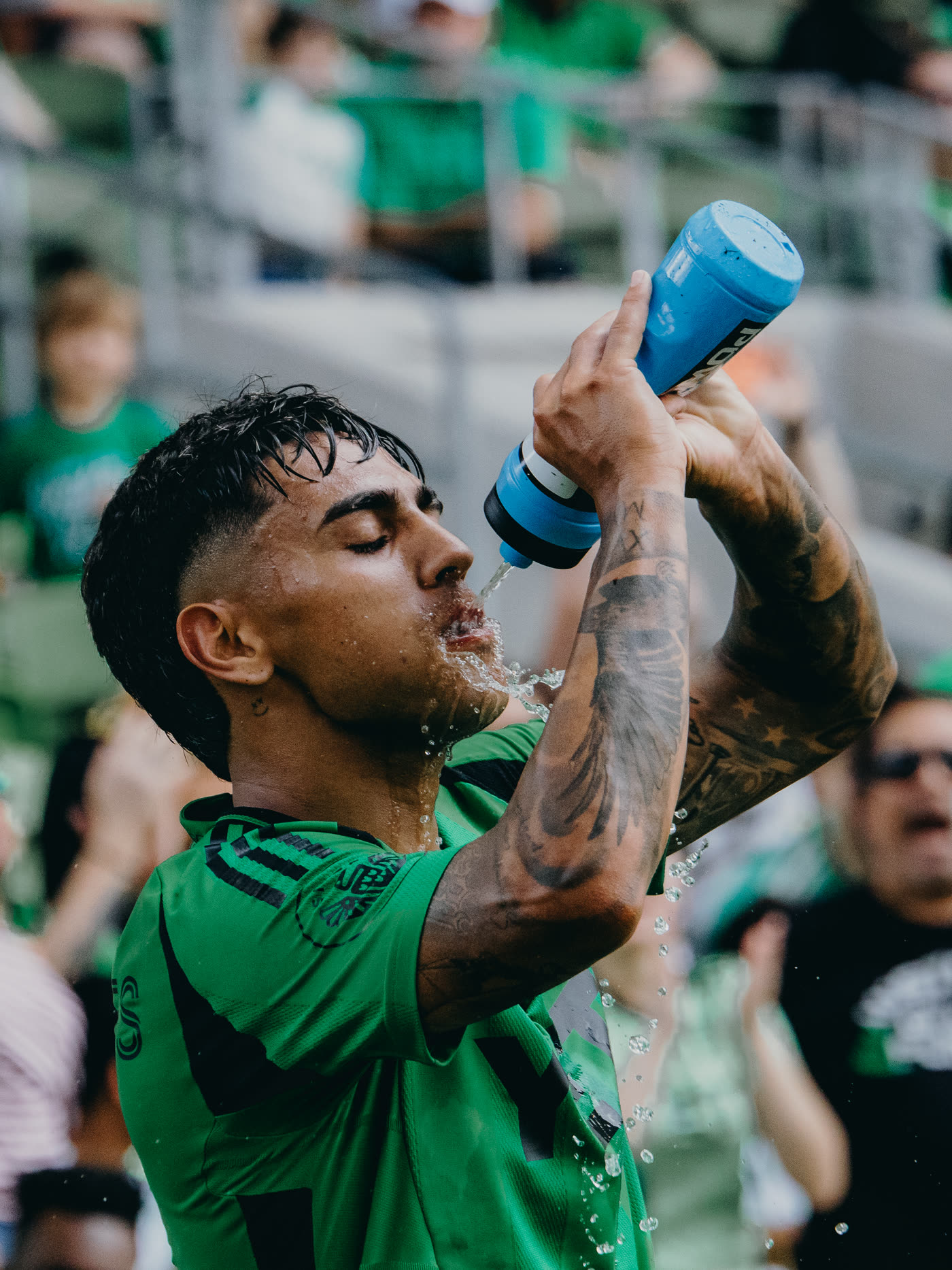 Austin FC player on the sideline